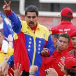 Nicolás Maduro, ayer, durante su último discurso de campaña, en la Avenida Bolívar de Caracas