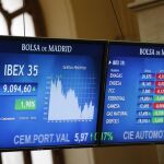 Pantallas informativas de la evolución del Ibex 35