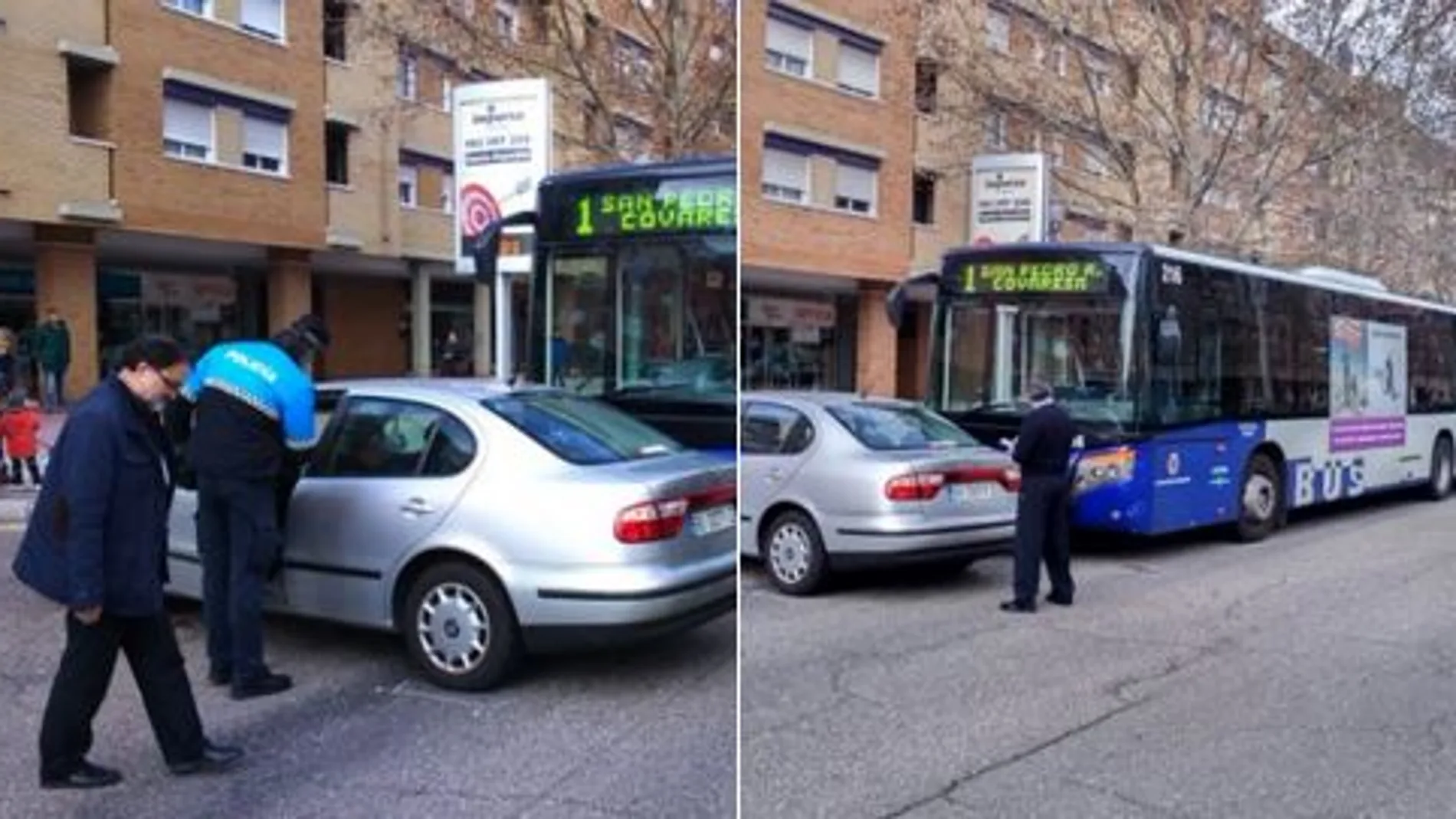 Once heridos en la colisión de un turismo y un autobús urbano en Valladolid