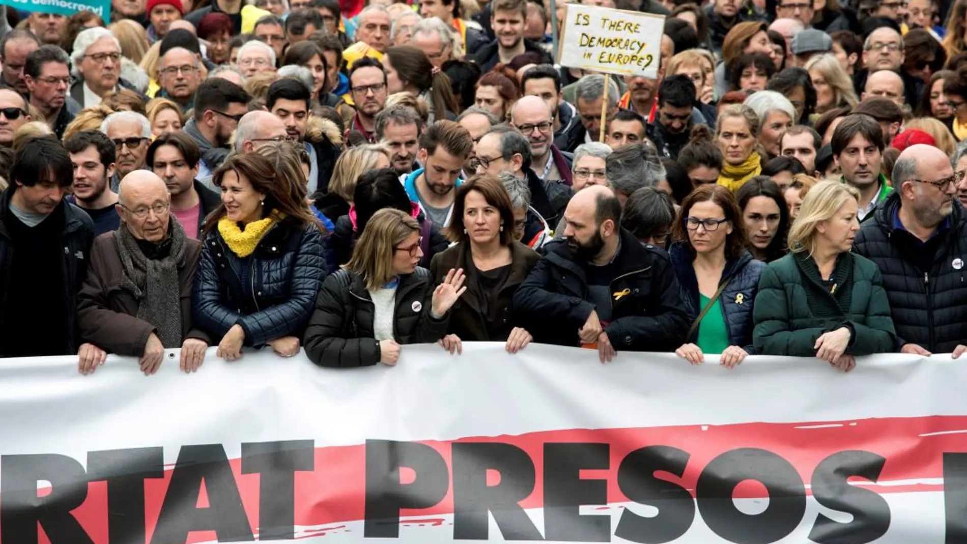 Imagen de la manifestación convocada por la ANC el pasado mes de marzo en protesta por la detención en Alemania del expresidente de la Generalitat Carles Puigdemont / EFE/Marta Pérez