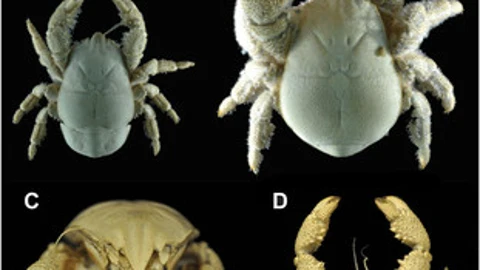 Ejemplares de especies de cangrejo yeti en la Antártida