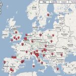 Mapa de la ruta de los cementerios más turísticos de Europa