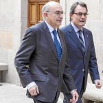 Miguel Ángel Gimeno, junto a Artur Mas, quien hoy declara como imputado