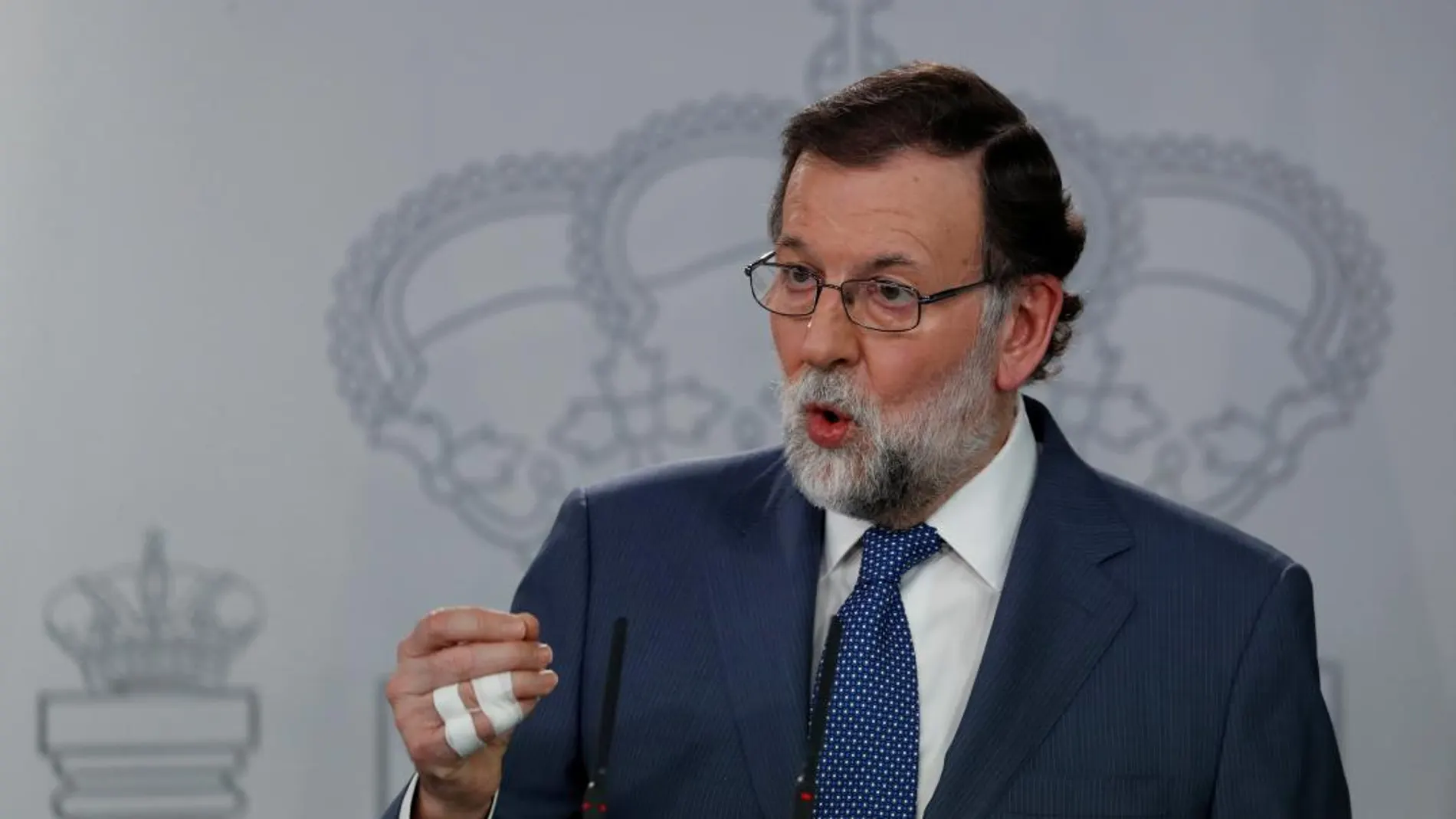 Mariano Rajoy, durante una comparecencia en Moncloa