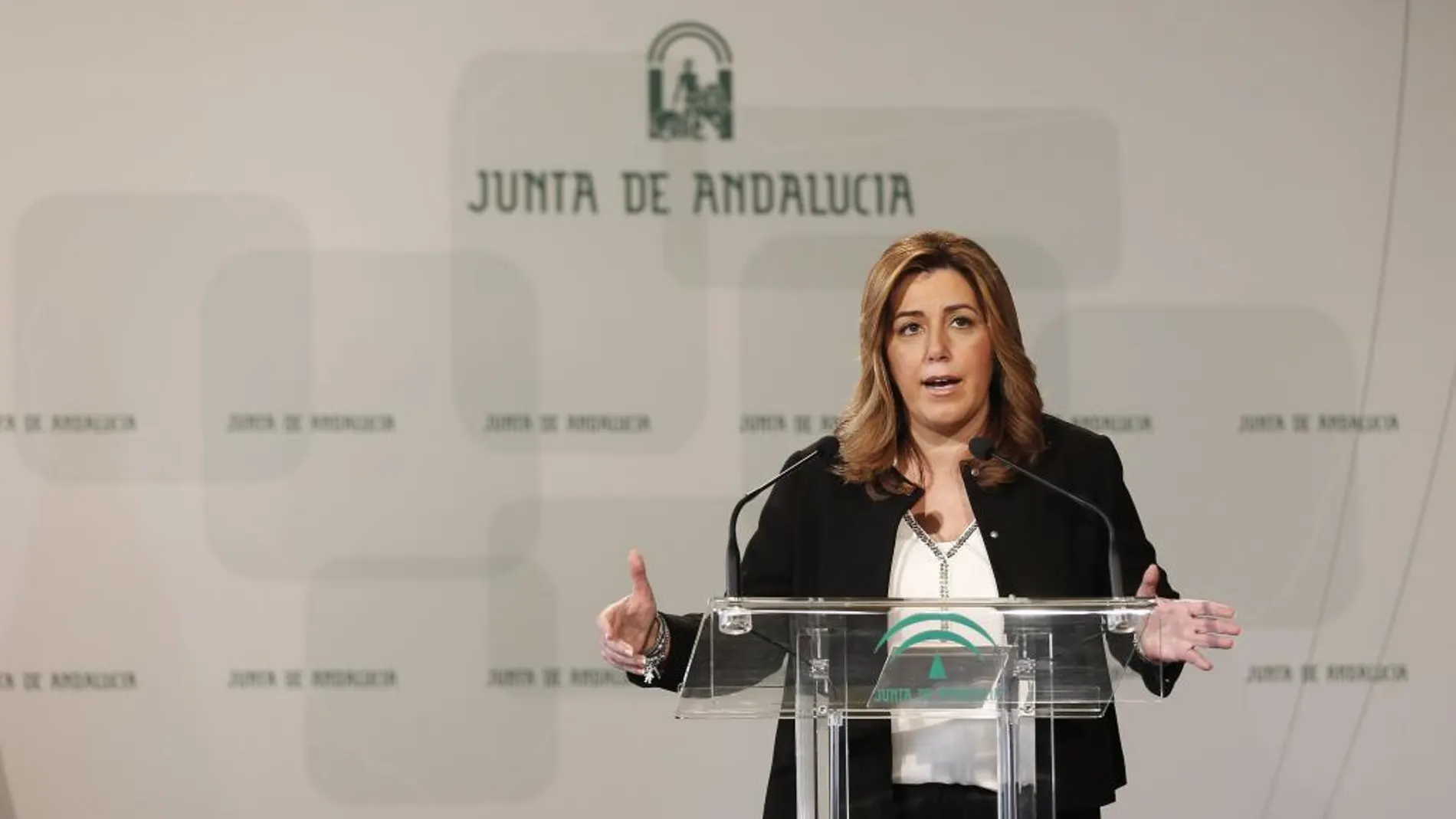 La presidenta andaluza, Susana Díaz, durante el acto de toma de posesión del primer director del Consejo de Transparencia y Protección de Datos de Andalucía