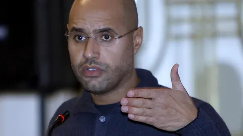 Saif al-Islam Gadafi,el hijo de Muamar Gadafi, el 25 de febrero de 2011