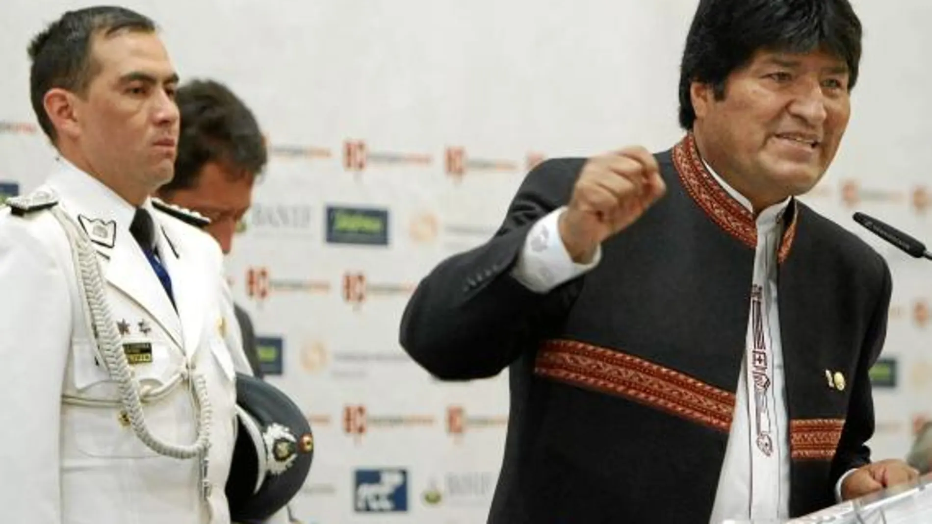 Evo Morales, durante el desayuno de prensa celebrado ayer en Madrid