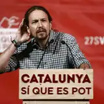  Iglesias «hace el indio» en la campaña catalana