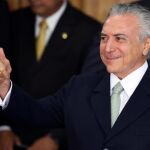 El presidente interino de Brasil, Michel Temer en su primer pronunciamiento tras sustituir a Dilma Rousseff