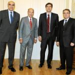 De izquierda a derecha, Salvador Alemany, Miquel Roca, Ferran Soriano y Jordi Valls