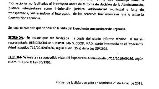 La segunda reclamación es del 23 de junio