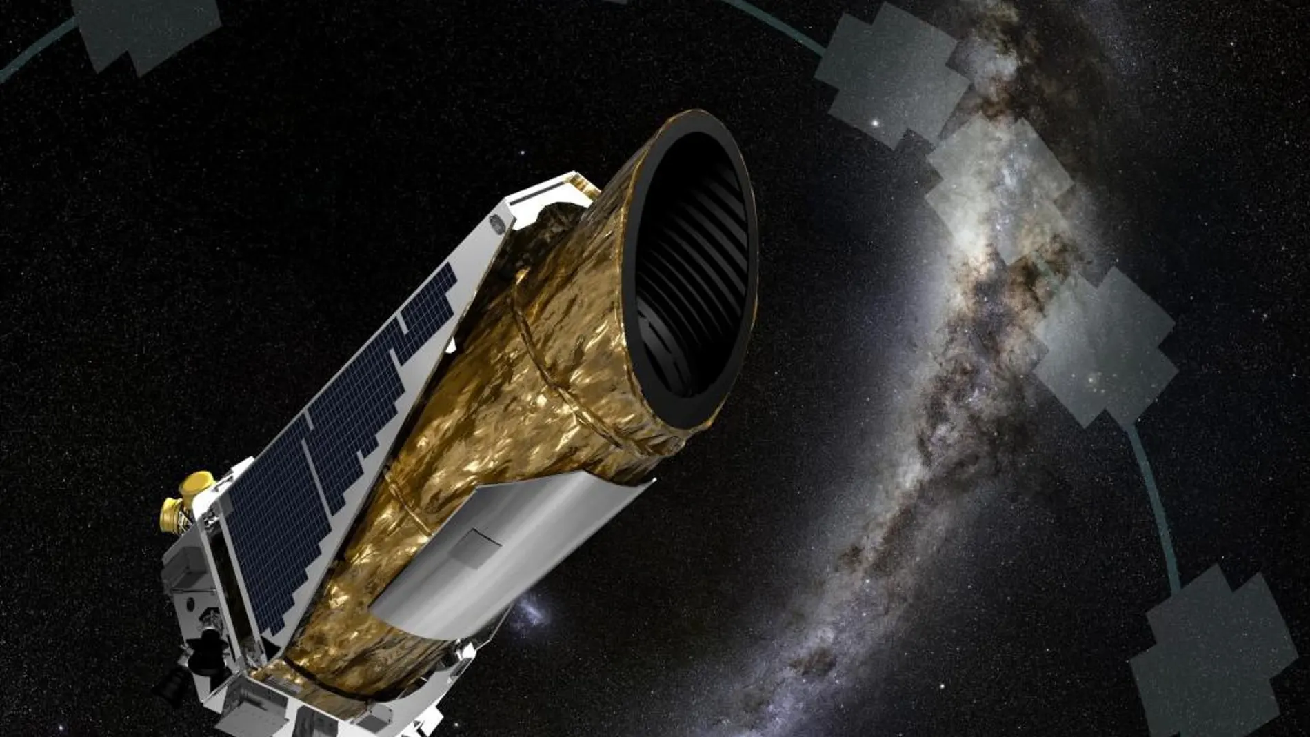 Fotografía de archivo de la NASA fechada el 18 de diciembre de 2014 que muestra una maqueta del telescopio espacial Kepler.