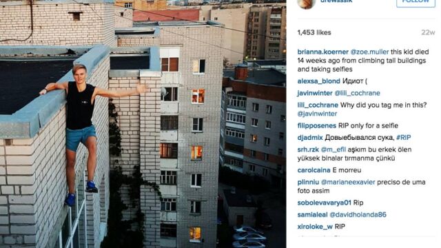 Imagen del perfil de Instagram de un joven ruso que murió semanas después al volver a intentar una foto similiar