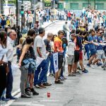 La plataforma independentista «Gue Esku Dago» recorrió las tres provincias vascas con una cadena humana el pasado domingo