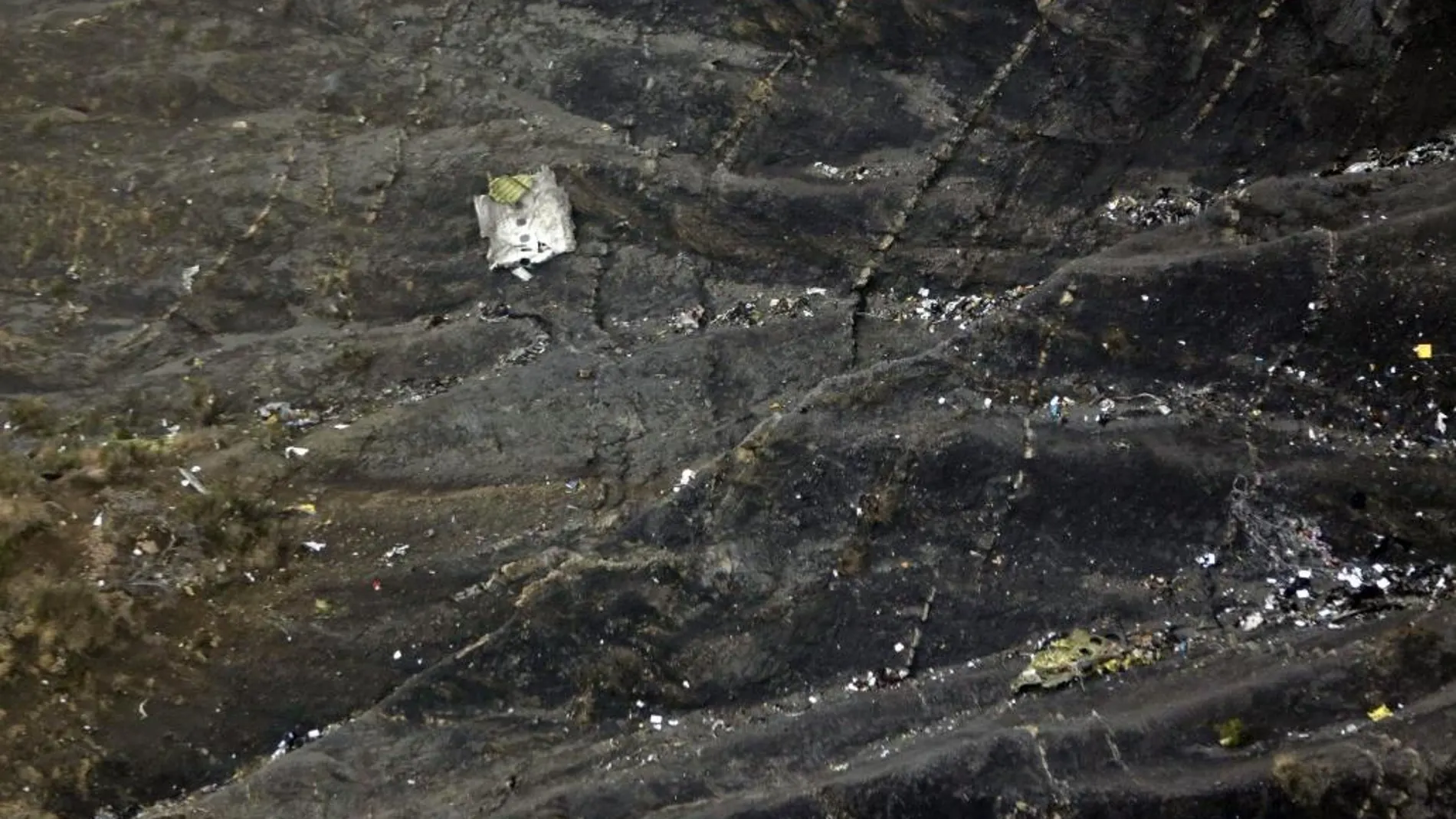 Imagen del lugar en el que se estrelló el avión de Germanwings