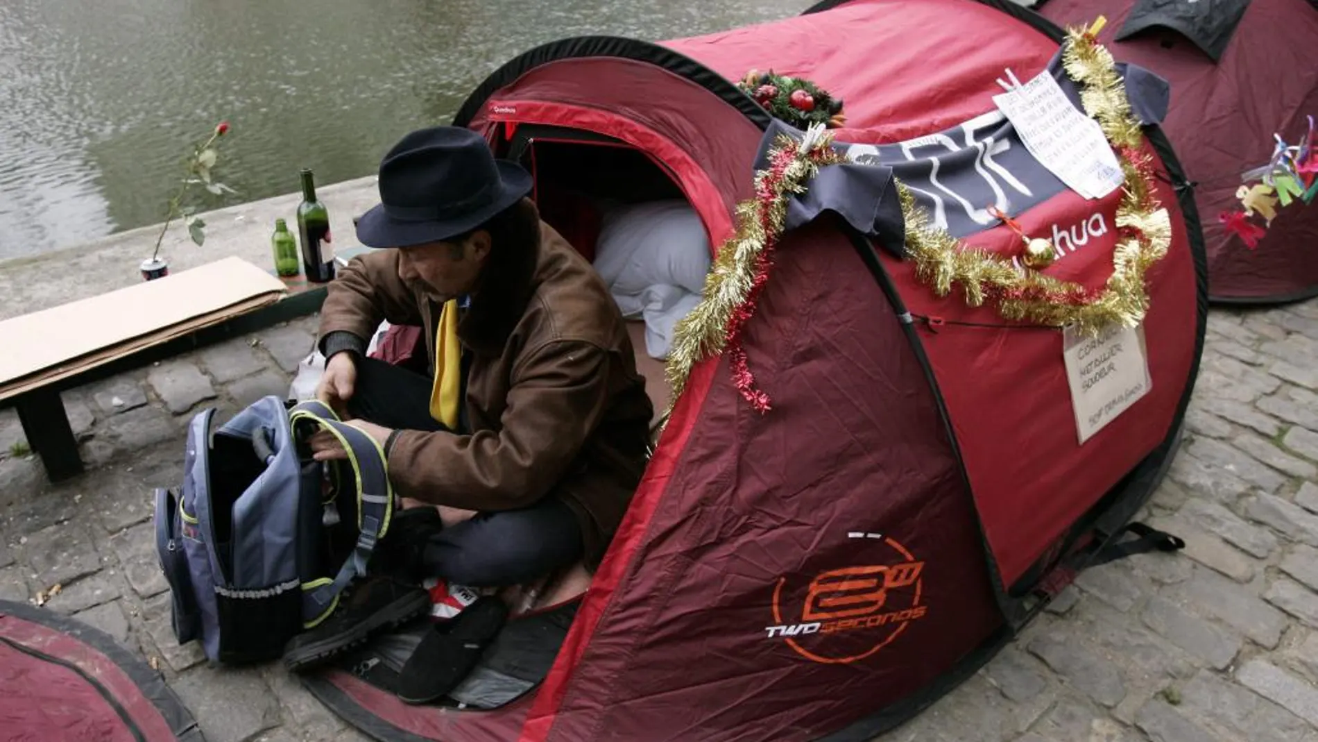 Un «sin techo» en París, en una imagen de archivo