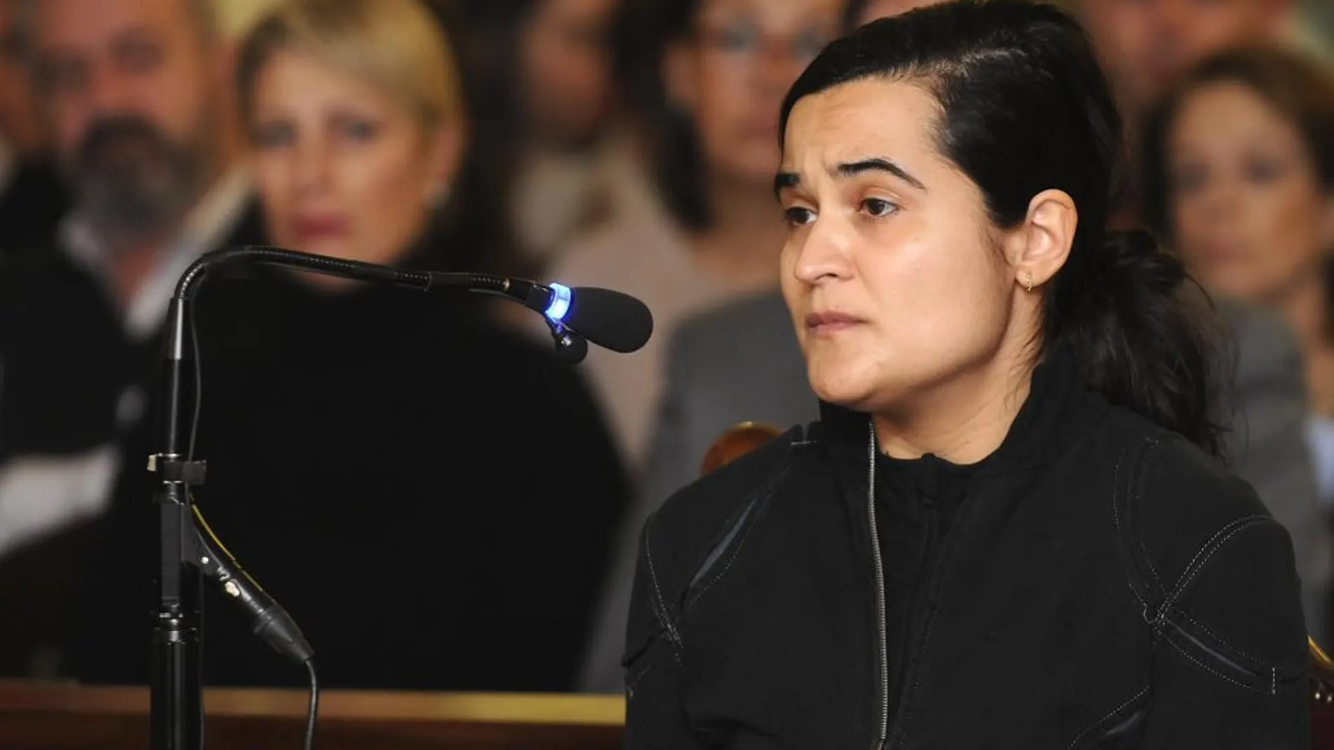 Triana Martínez, una de las tres acusadas por el crimen de la presidenta de la Diputación de León, Isabel Carrasco, durante la segunda jornada del juicio que se celebra en la Audiencia Nacional de León