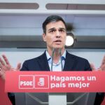 Pedro Sánchez durante la rueda de prensa