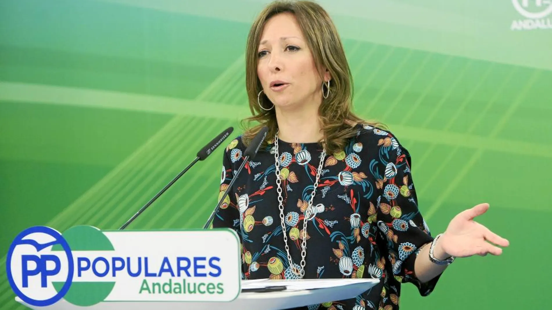 Patricia Navarro compareció ayer en la sede del PP-A