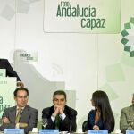 Javier Arenas, durante su intervención en el foro «Andalucía Capaz», inaugurado ayer en Málaga