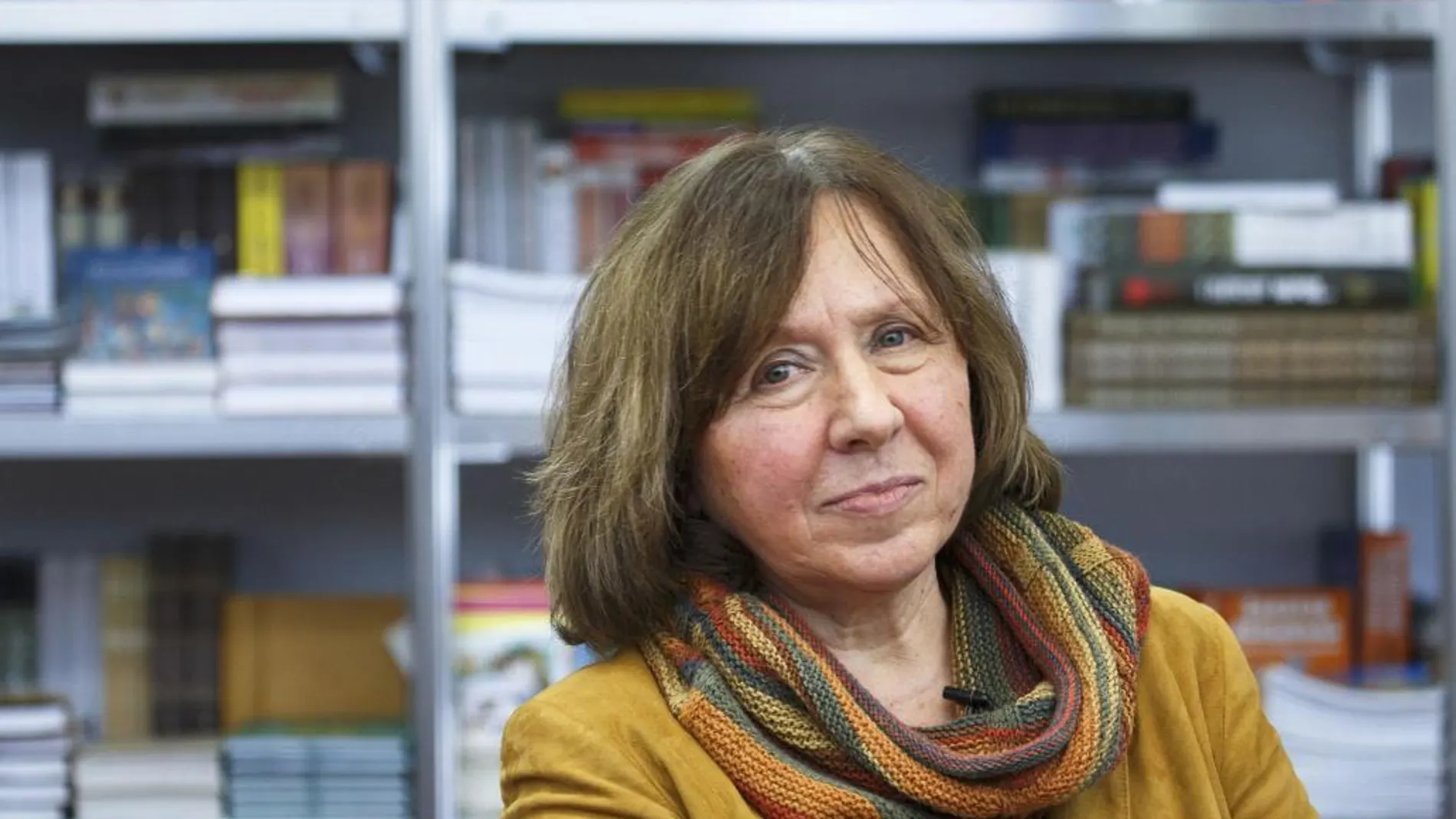 La escritora Svetlana Alexievich el pasado mes de febrero en Minsk