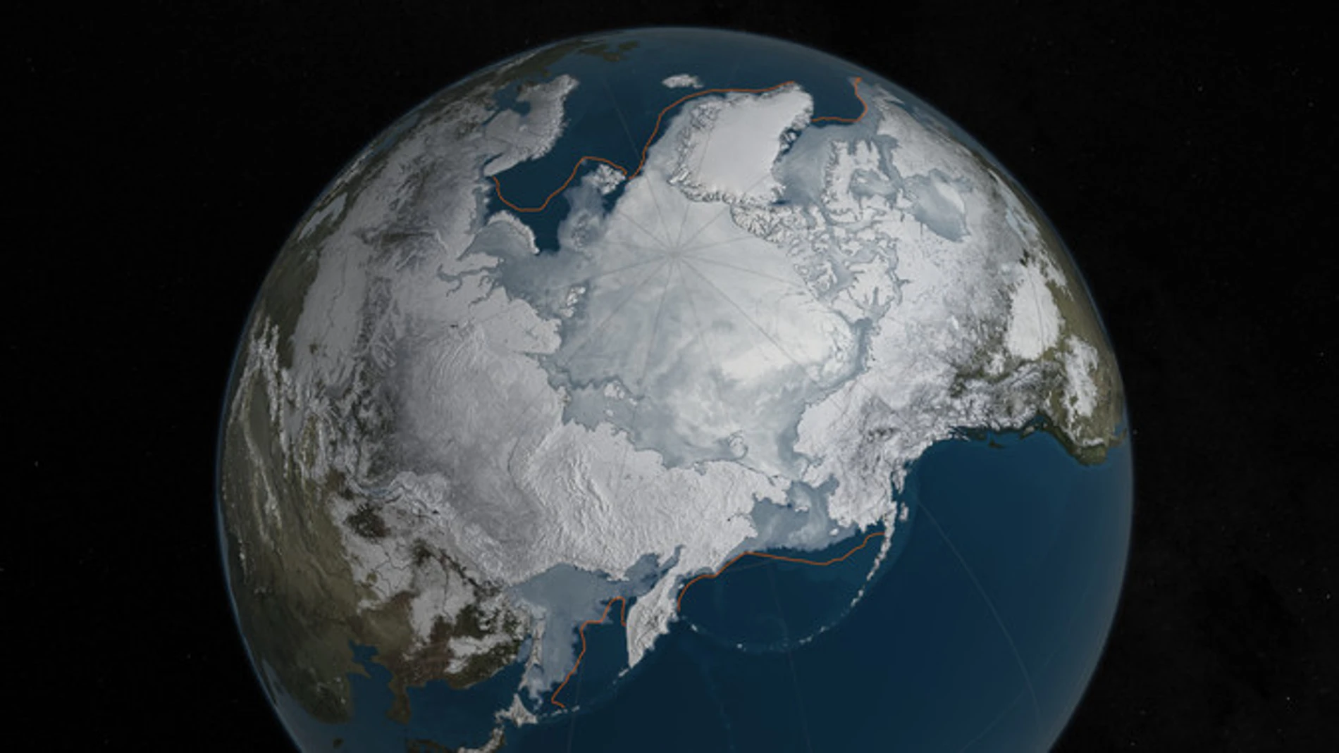 La extensión invernal del hielo marino en el Ártico alcanzó un máximo de 14,52 millones de km2 el pasado marzo, la más reducida desde que hay registros y menor que la media entre 1981 y 2010