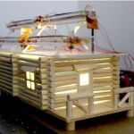 La célula solar-eólica, en el tejado de la casa modelo.