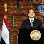 El presidente egipcio, Abdelfatah al Sisi, pronunciando un discurso
