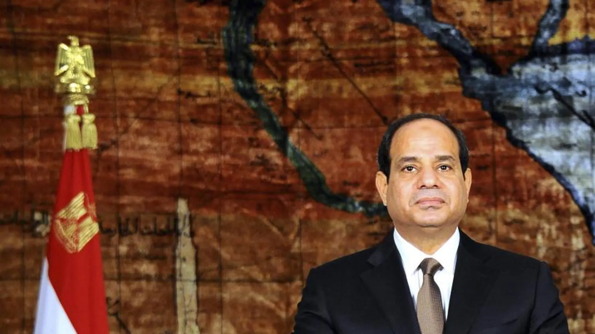 El presidente egipcio, Abdelfatah al Sisi, pronunciando un discurso