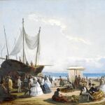 La exposición recoge obras de 500 años, sobre estas líneas un maravilloso Martí i Alsina bautizado «Platja de Barcelona» / Espai Carmen Thyssen Sant Feliu de Guixols