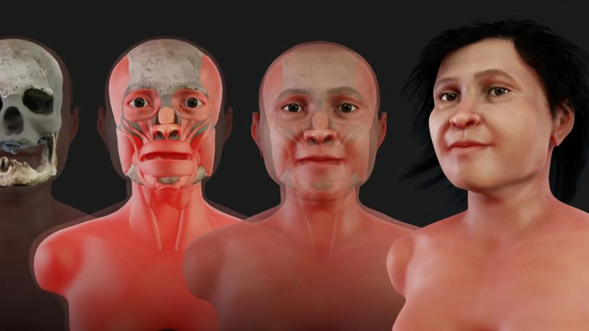 Reconstrucción del rostro de la Mujer de Naharon, que habría vivido hace unos 13.600 años/Efe