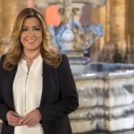 Susana Díaz, momentos antes de la grabación del mensaje institucional de Fin de Año.