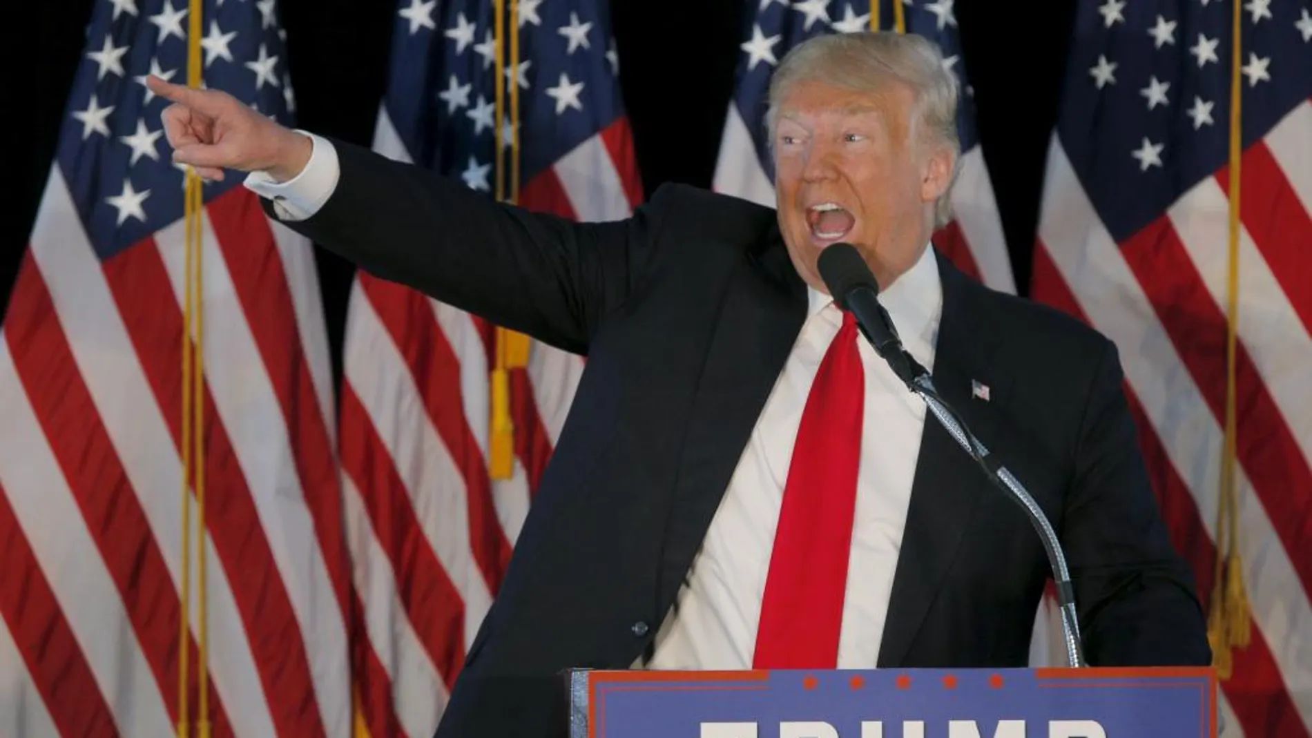 Donald Trump durante un mitin en Warwick