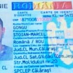 Documento de identidad de Stoian Marcel Gongu que fue arrestado en Málaga cuando intentaba viajar a Rumanía, su país de origen