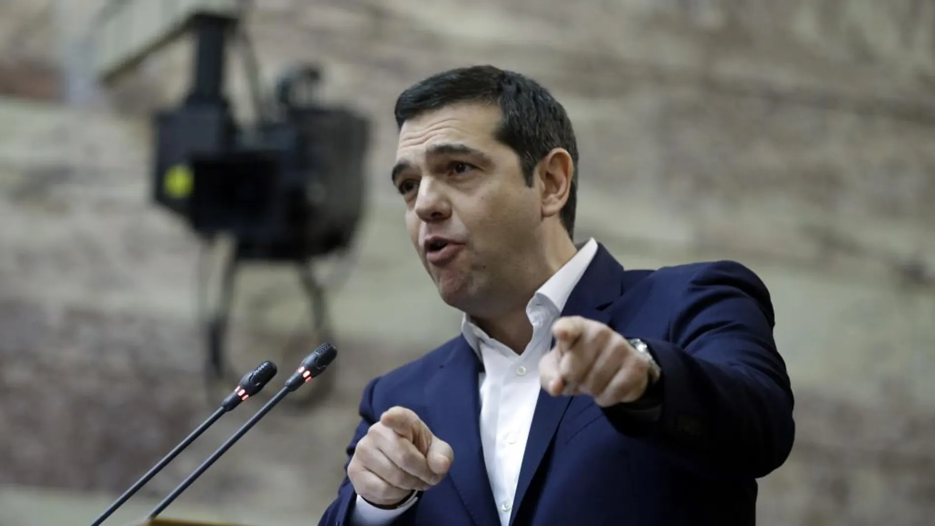 Alexis Tsipras, durante su discurso ante el Parlamento