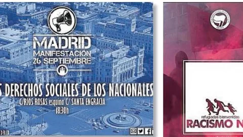 A las 18 y a las 18:30, respectivamente, los radicales han convocado a sus seguidores en Plaza de Castilla y Ríos Rosa