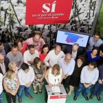 La presidenta de la Junta y secretaria general del PSOE-A, Susana Díaz, compareció ayer en la sede regional del partido en Sevilla