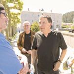La candidata de II-SP, Doris Benegas, ayer, junto al portavoz de la izquierda abertzale, Arnaldo Otegi y el ex dirigente de ETA Eugenio Echeveste
