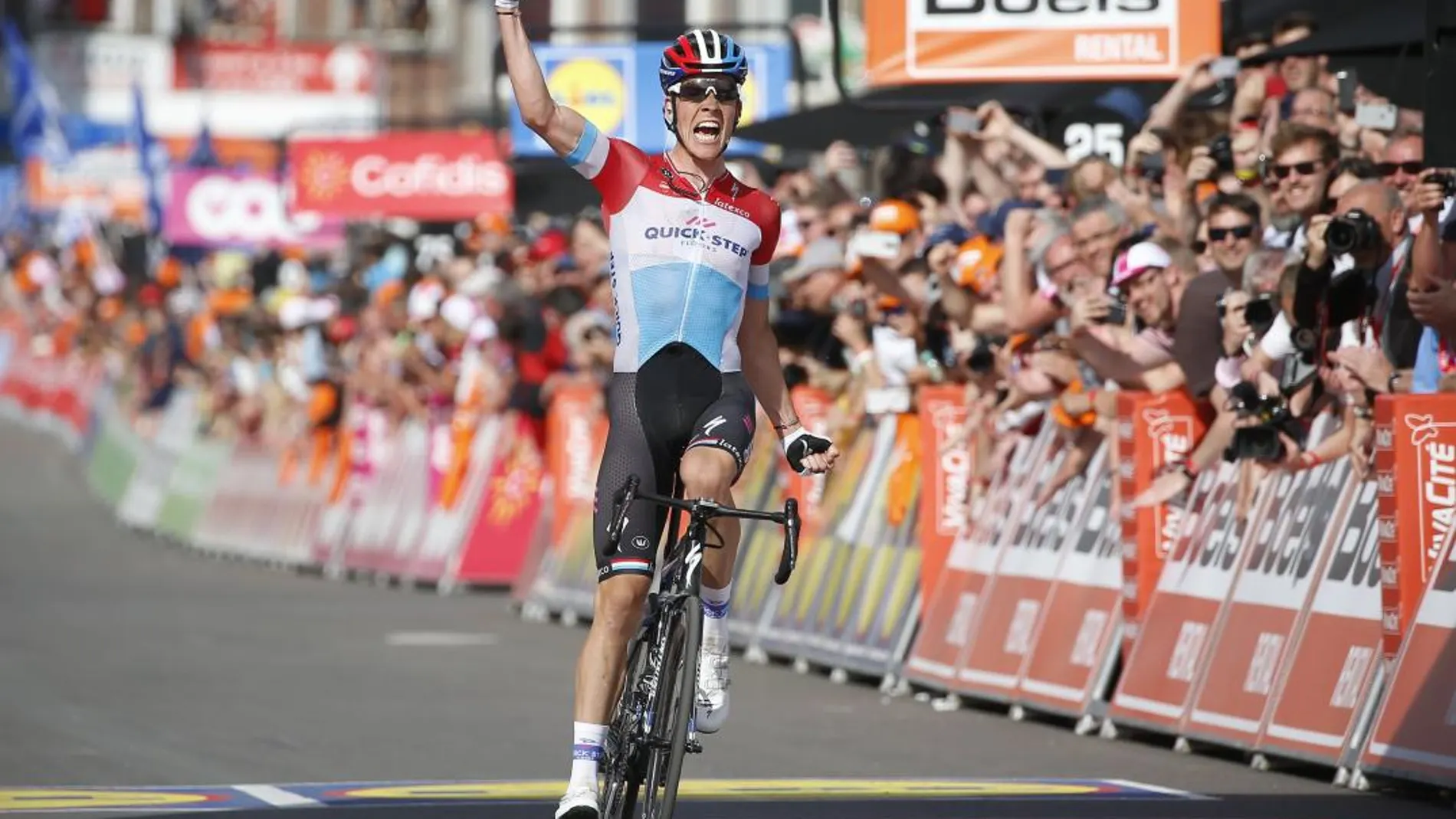 Bob Jungels, del Quick Step Floors, ganador de la Lieja-Bastoña-Lieja