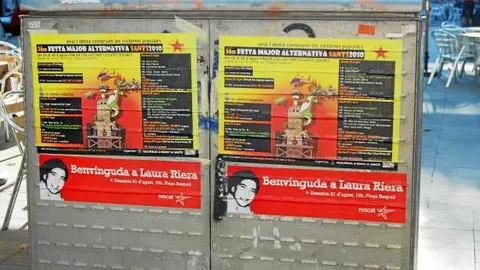 Imagen de los carteles que llamaban a acudir al «brindis por las presas» prohibido por la Audiencia