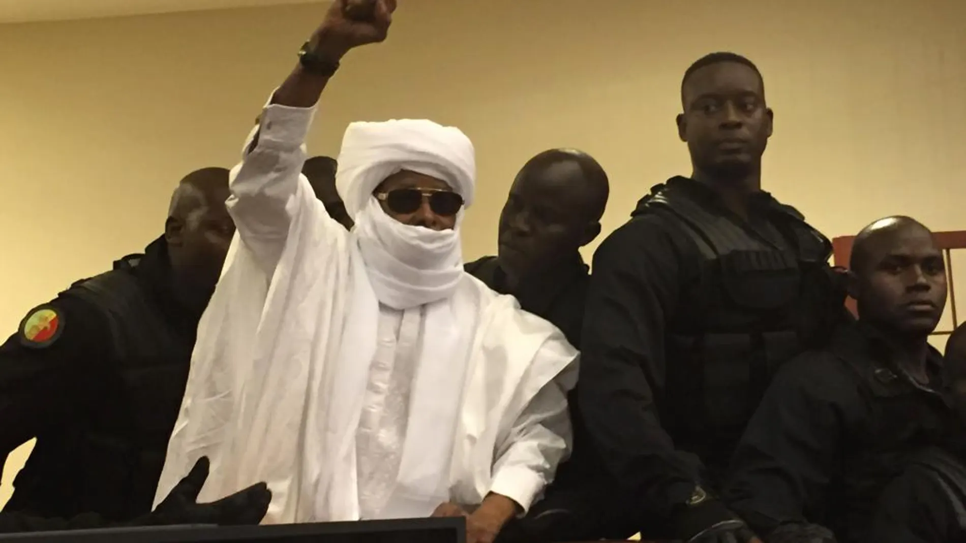El exdictador chadiano Hissène Habré durante el juicio