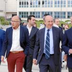 Ruiz Medrano junto a Carnero, Cortes y Tomás Burgos, ayer en Valladolid
