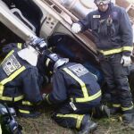 Imagen facilitada por Protección Civil del accidente producido entre Lorca y Águilas