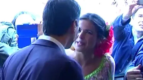Pedro Sñanchez y Teresa Rodríguez, en l Feria