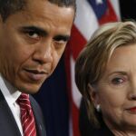 Barack Obama y Hillary Clinton juntos en una imagen de 2008.
