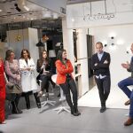 De izq. a derecha: Raquel Oliva, Mónica Espinós, Isabel Abdo, Talya Navarro, Ana Ferrer, Salvi Plaja y Antoni Arola ayer en la presentación del nuevo espacio