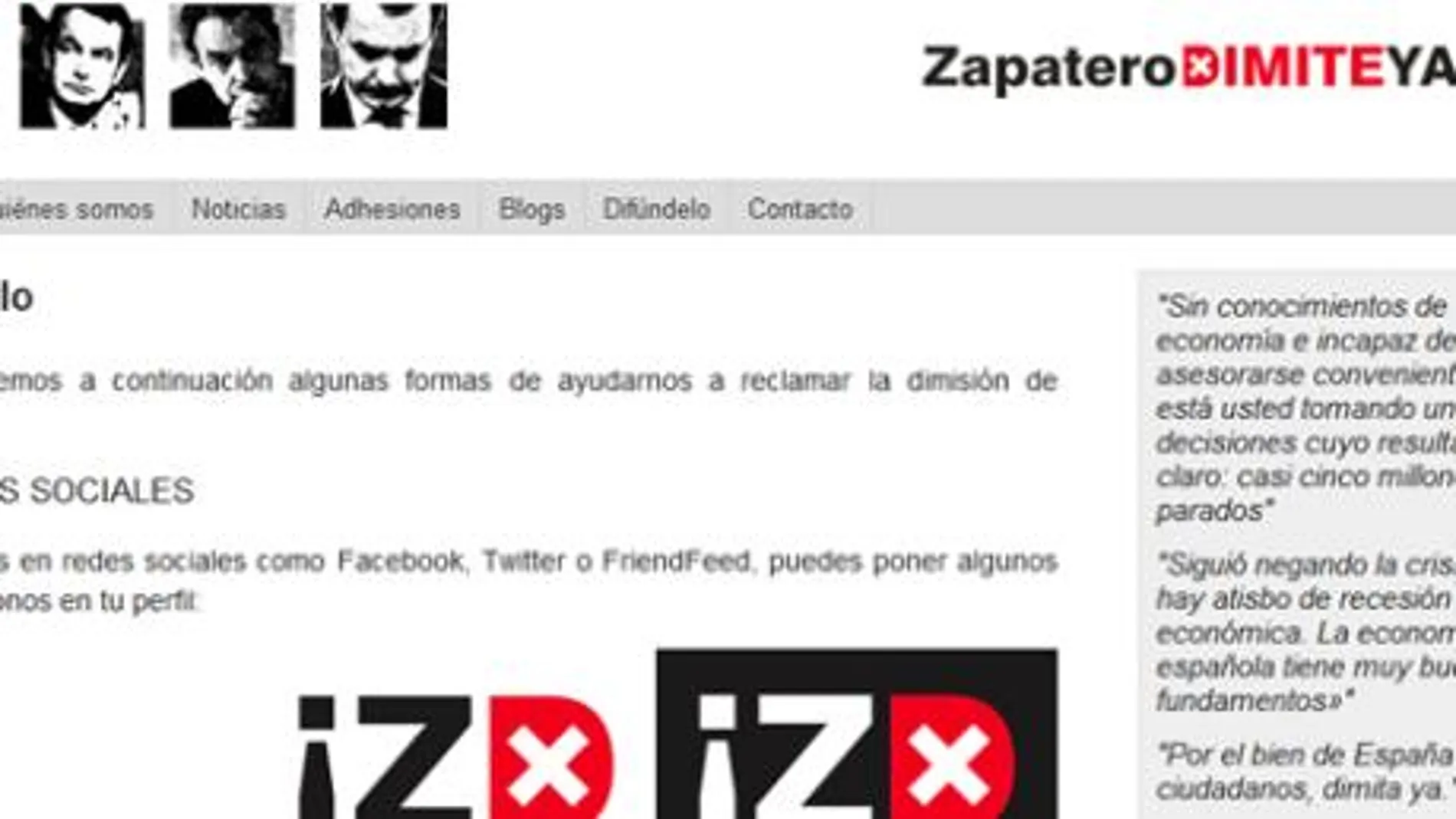 Llega el «¡Váyase, señor Zapatero!», en versión Internet