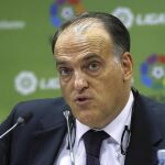 El presidente de la Liga de Fútbol Profesional (LFP), Javier Tebas,