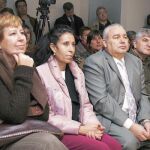 Maru Menéndez y Félix Palomo, en los extremos de la imagen, durante la inauguración de una fundación en el año 2007