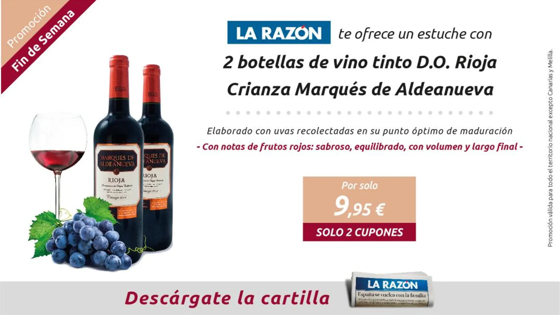 La Razón te ofrece un estuche con 3 botellas de vino blanco D.O. Rioja Crianza Marqués de Aldeanueva